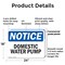 Signmission Domestic Water Pump, 24 in W x Rectangle, Plastic OS-2PACK-NS-P-1824-L-11450 - alternate 2